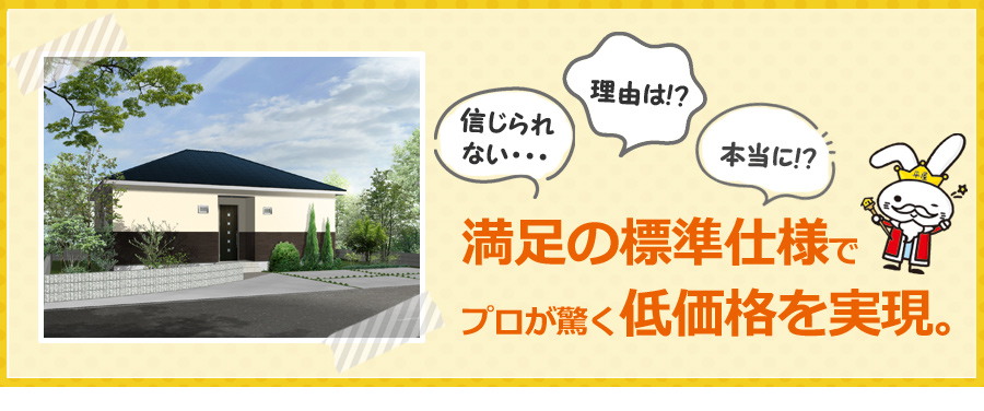 満足の標準仕様でプロが驚く低価格を実現。